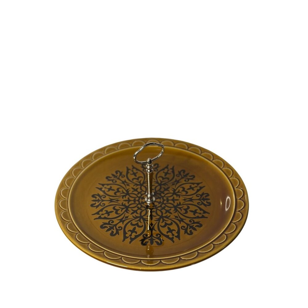 VTG Homer Laughlin Castilian 12.5" Round Serving Plate Coventry Decor USA Made